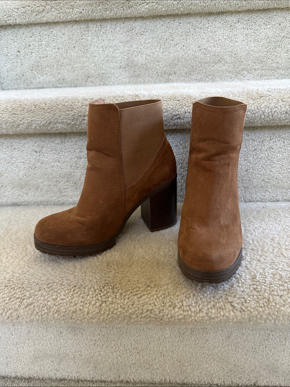 Primark Faux Suede Block Heel Ankle Boots